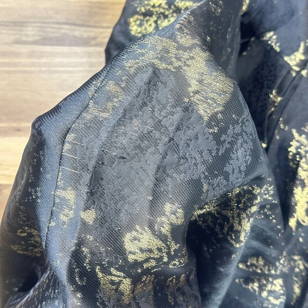 Socialite Metallic Jacquard Strapless Midi Gown Black Gold M - Picture 7 of 11